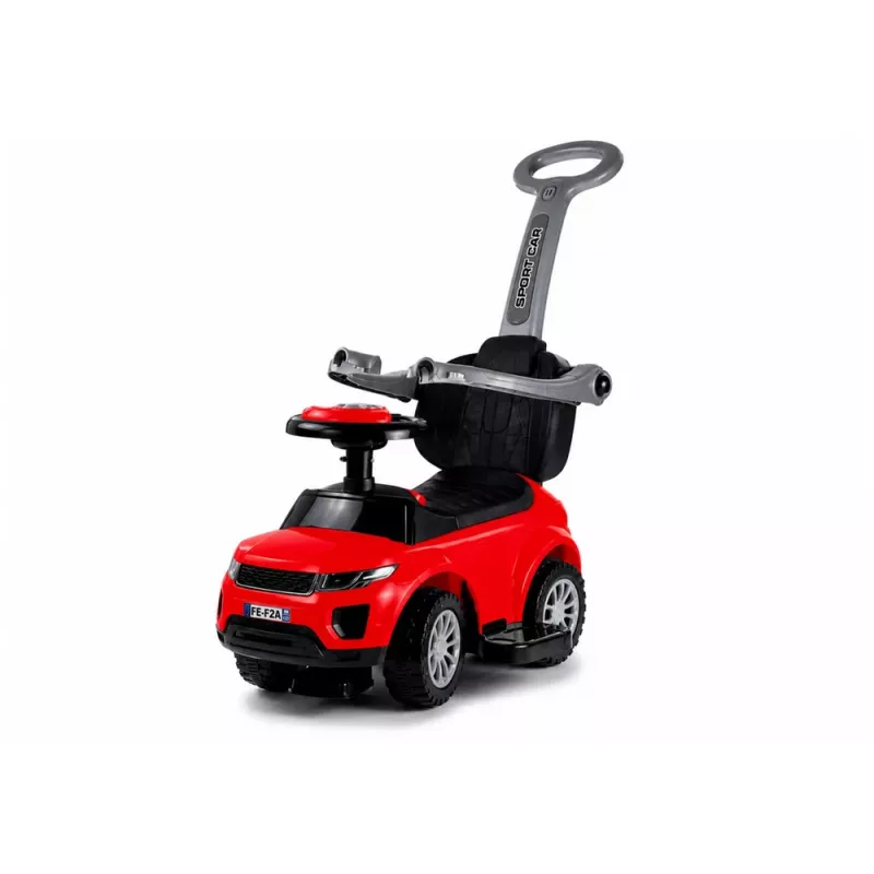 LEAN CARS 614W Toddlers Ride On Push Along with Parent Handle - Red