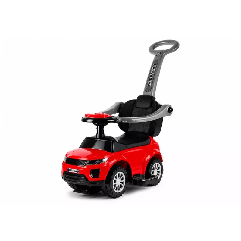LEAN CARS 614W Toddlers Ride On Push Along with Parent Handle - Red