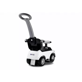 LEAN CARS 614W Toddlers Ride On Push Along with Parent Handle - White
