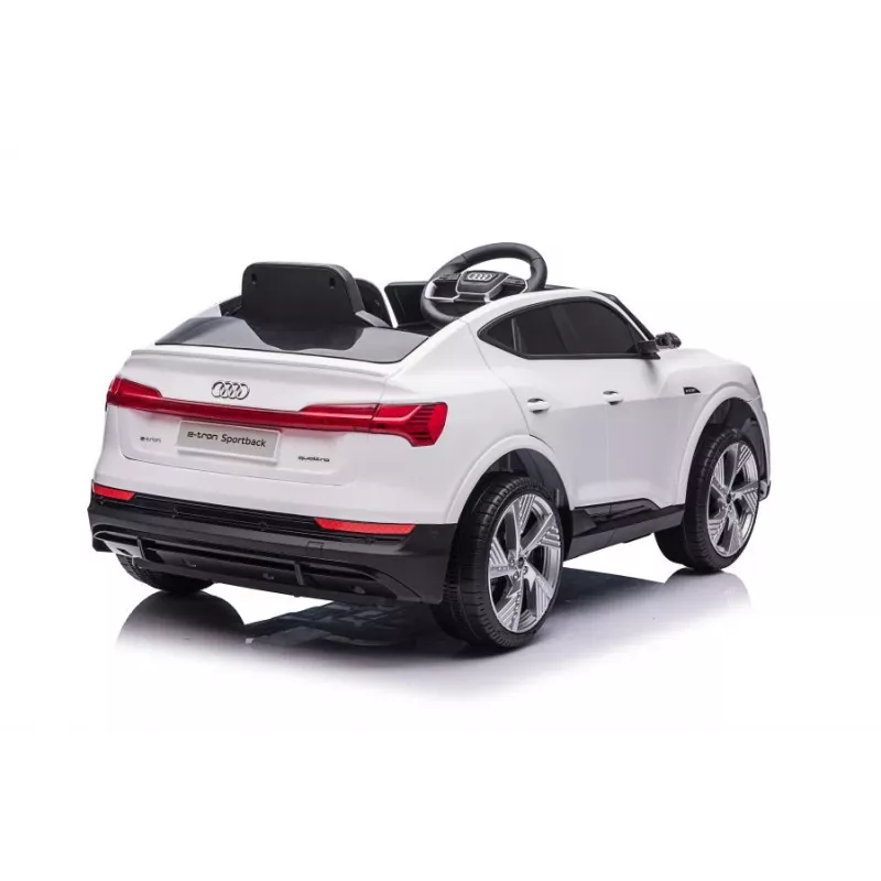 LEAN CARS Audi E-Tron Electric Ride-On Car for Kids White QLS-6688 with LED Lights and MP3 Player