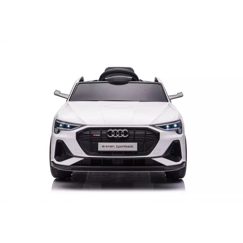 LEAN CARS Audi E-Tron Electric Ride-On Car for Kids White QLS-6688 with LED Lights and MP3 Player