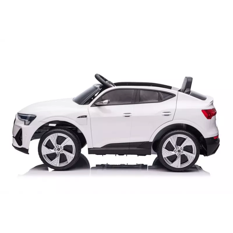 LEAN CARS Audi E-Tron Electric Ride-On Car for Kids White QLS-6688 with LED Lights and MP3 Player