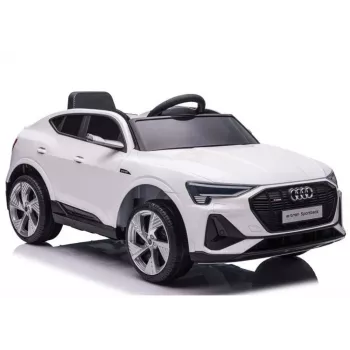 LEAN CARS Audi E-Tron Electric Ride-On Car for Kids White QLS-6688 with LED Lights and MP3 Player