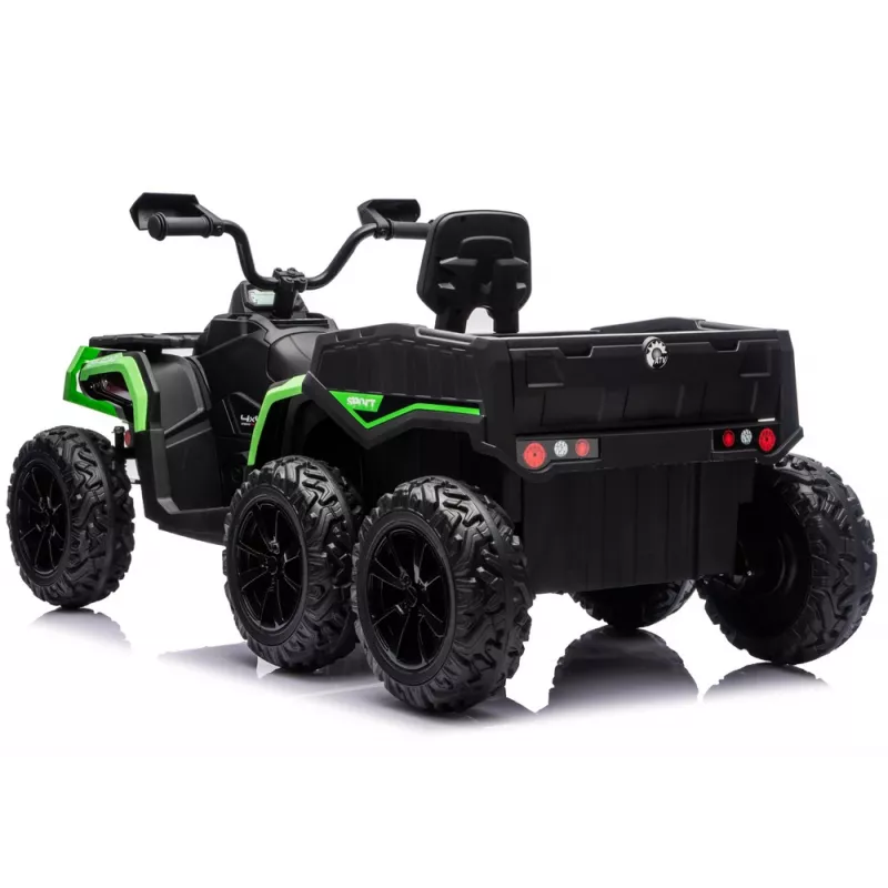 LEAN CARS Battery-Operated Quad ATV 6 Wheels With Trailer JC606 24V 4x4 Green