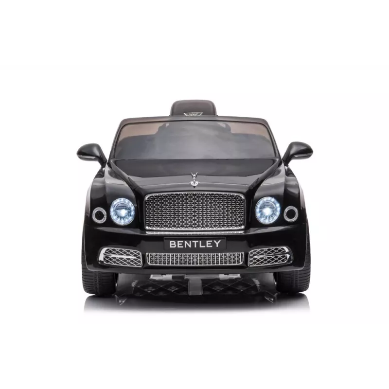 LEAN CARS 12V Bentley Mulsanne Electric Ride-On Car for Kids, Gloss Black, Remote Control, MP3, LED Lights, EVA Wheels, 3-6 Years, Max 30 kg