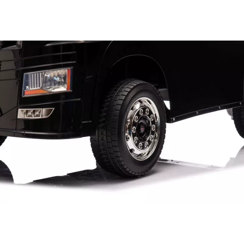 LEAN CARS Scania 500R HL698 4x4 Battery-Powered Ride-On Truck, Black