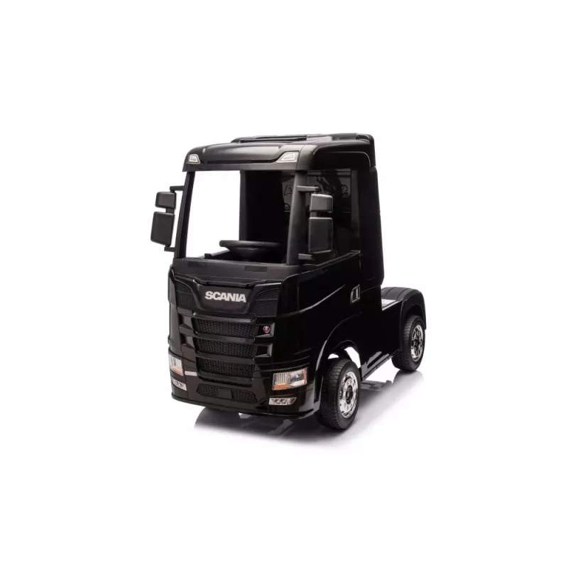 LEAN CARS Scania 500R HL698 4x4 Battery-Powered Ride-On Truck, Black