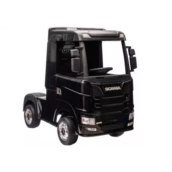 LEAN CARS Scania 500R HL698 4x4 Battery-Powered Ride-On Truck, Black