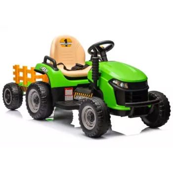 LEAN CARS Battery-Powered Tractor BBH-030 Green 12V Ride-On with Parental Remote Control
