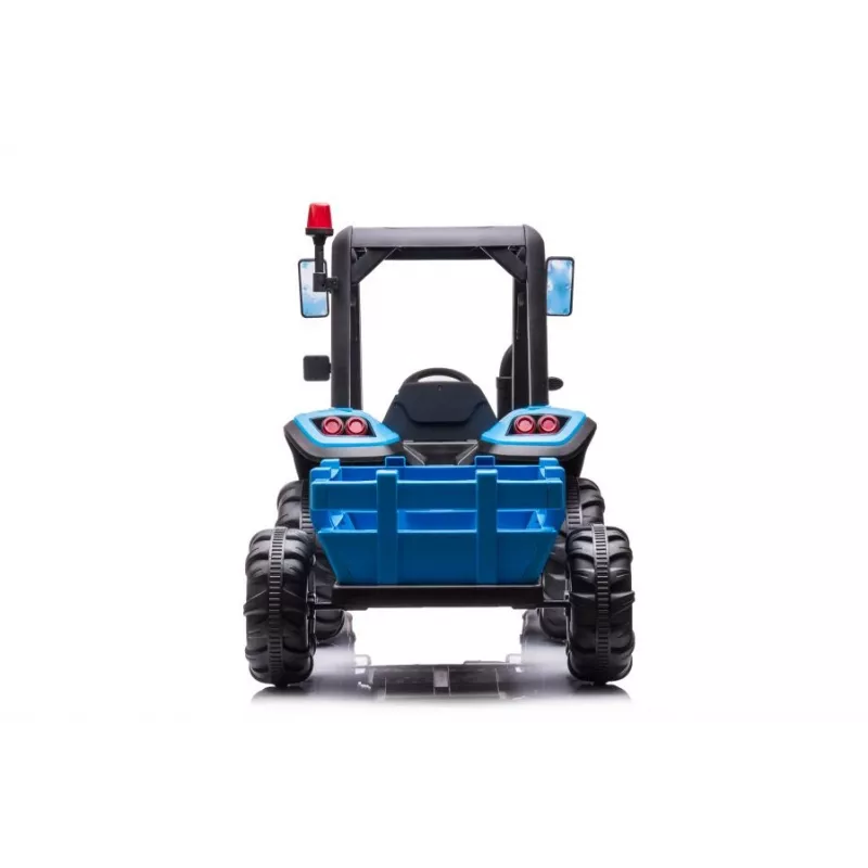 LEAN CARS Battery Tractor BLT-206 Blue 12V Ride-On with Trailer and Remote Control