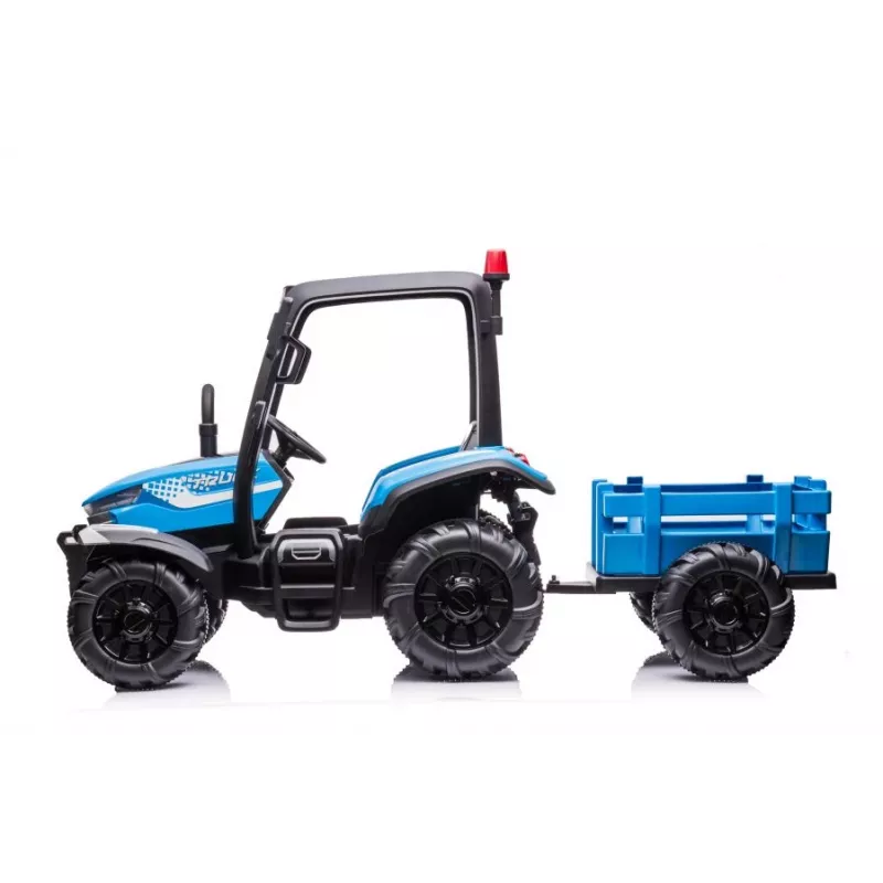 LEAN CARS Battery Tractor BLT-206 Blue 12V Ride-On with Trailer and Remote Control