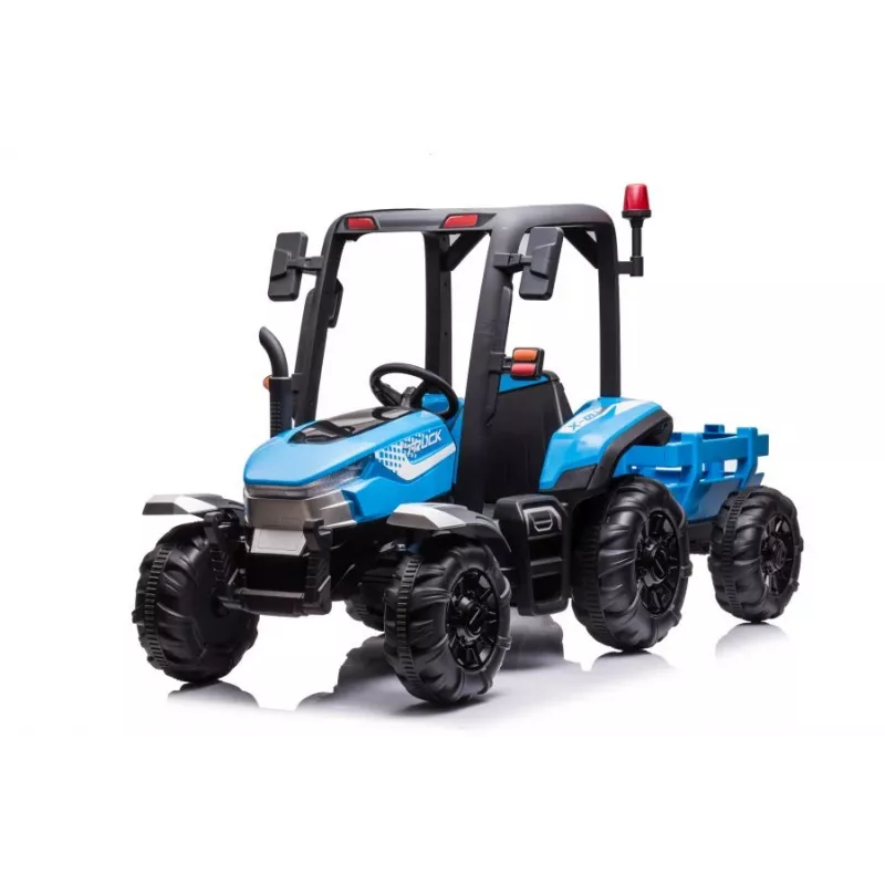 LEAN CARS Battery Tractor BLT-206 Blue 12V Ride-On with Trailer and Remote Control