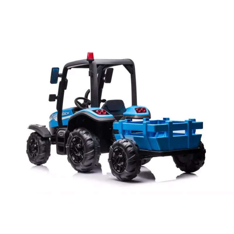 LEAN CARS Battery Tractor BLT-206 Blue 12V Ride-On with Trailer and Remote Control