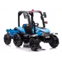 LEAN CARS Battery Tractor BLT-206 Blue 12V Ride-On with Trailer and Remote Control