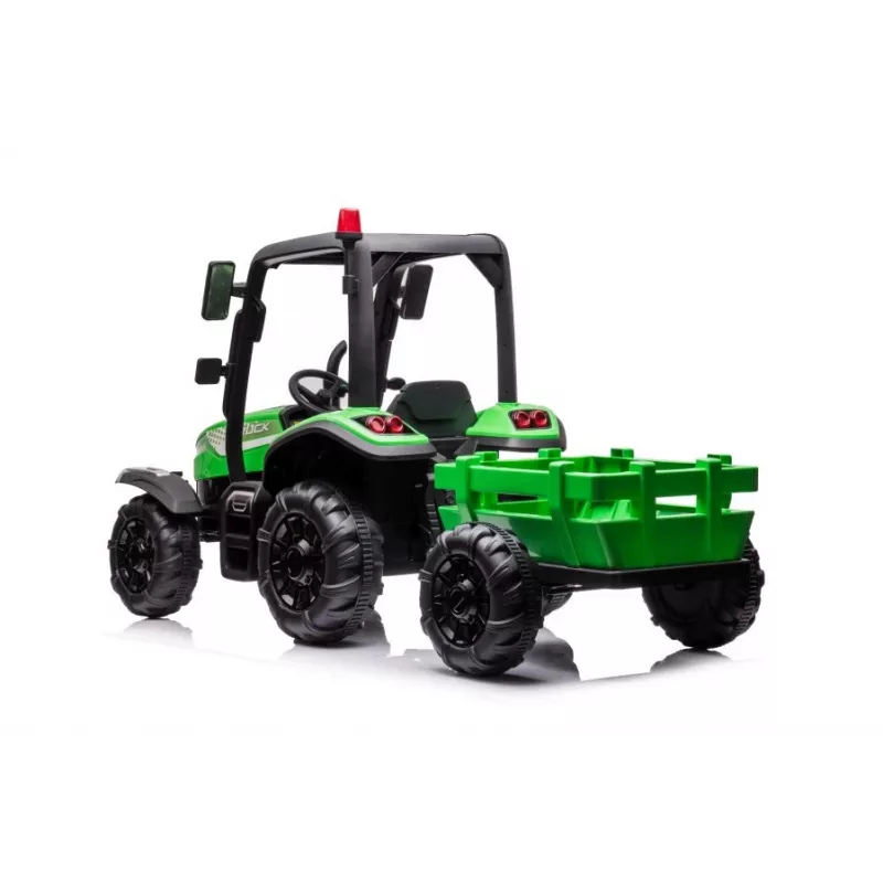 LEAN CARS Battery Tractor BLT-206 Green with Detachable Trailer, 12V Ride-On for Kids 3-8 Years, 2x45W, EVA Wheels, Remote Control
