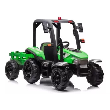 LEAN CARS Battery Tractor BLT-206 Green with Detachable Trailer, 12V Ride-On for Kids 3-8 Years, 2x45W, EVA Wheels, Remote Control