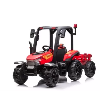 LEAN CARS Battery Tractor BLT-206 Red, 12V 7Ah, 2x35W, Kids Ride-On with Remote Control & Trailer