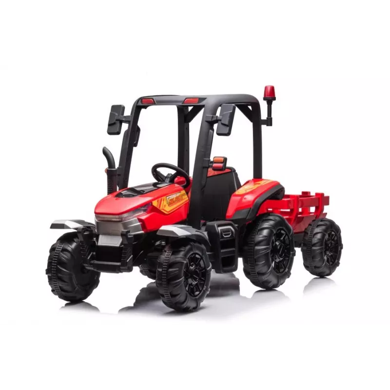 LEAN CARS Battery Tractor BLT-206 Red, 12V 7Ah, 2x35W, Kids Ride-On with Remote Control & Trailer