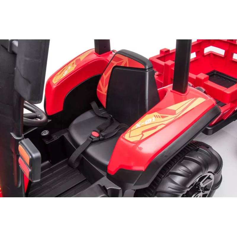 LEAN CARS Battery Tractor BLT-206 Red, 12V 7Ah, 2x35W, Kids Ride-On with Remote Control & Trailer