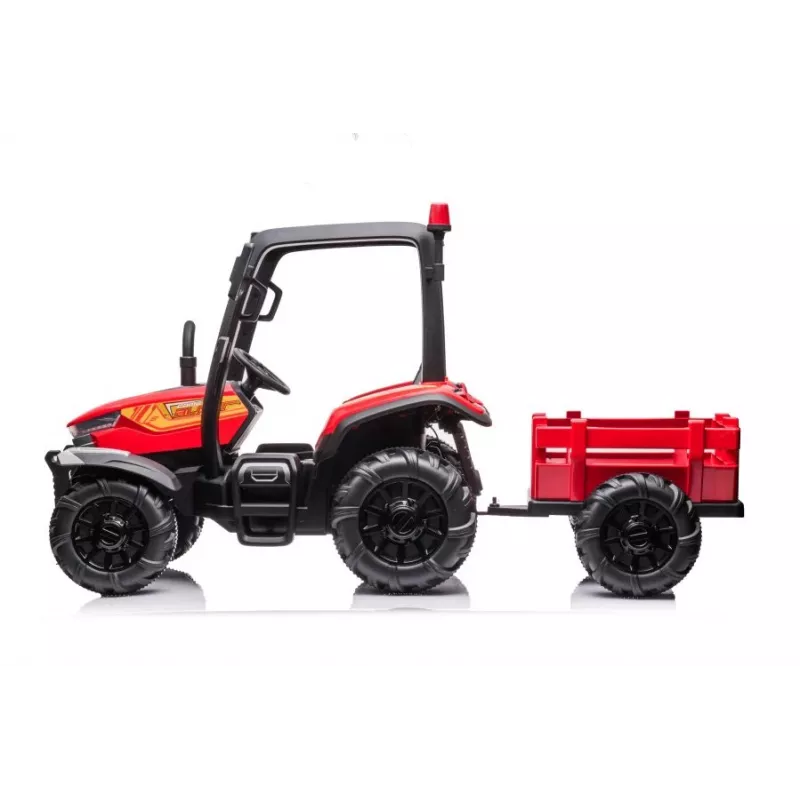 LEAN CARS Battery Tractor BLT-206 Red, 12V 7Ah, 2x35W, Kids Ride-On with Remote Control & Trailer