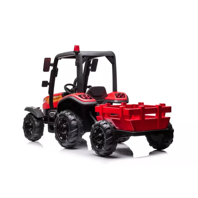 LEAN CARS Battery Tractor BLT-206 Red, 12V 7Ah, 2x35W, Kids Ride-On with Remote Control & Trailer