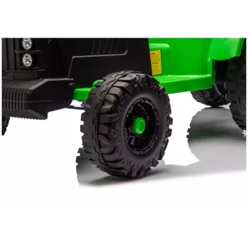LEAN CARS CH9959B Battery Operated Tractor with Trailer Light Green 24V