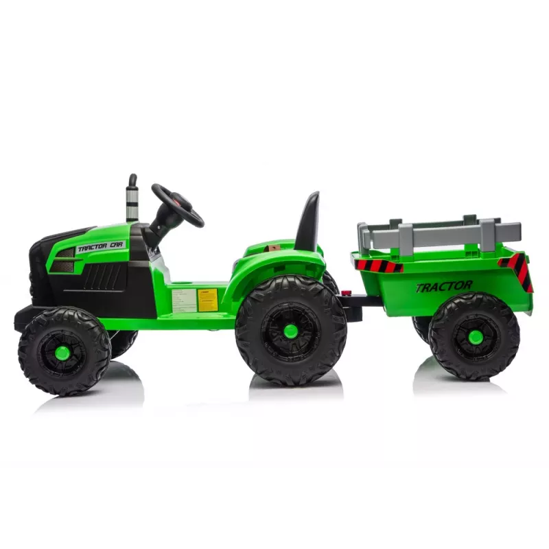 LEAN CARS CH9959B Battery Operated Tractor with Trailer Light Green 24V