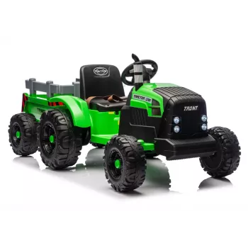 LEAN CARS CH9959B Battery Operated Tractor with Trailer Light Green 24V