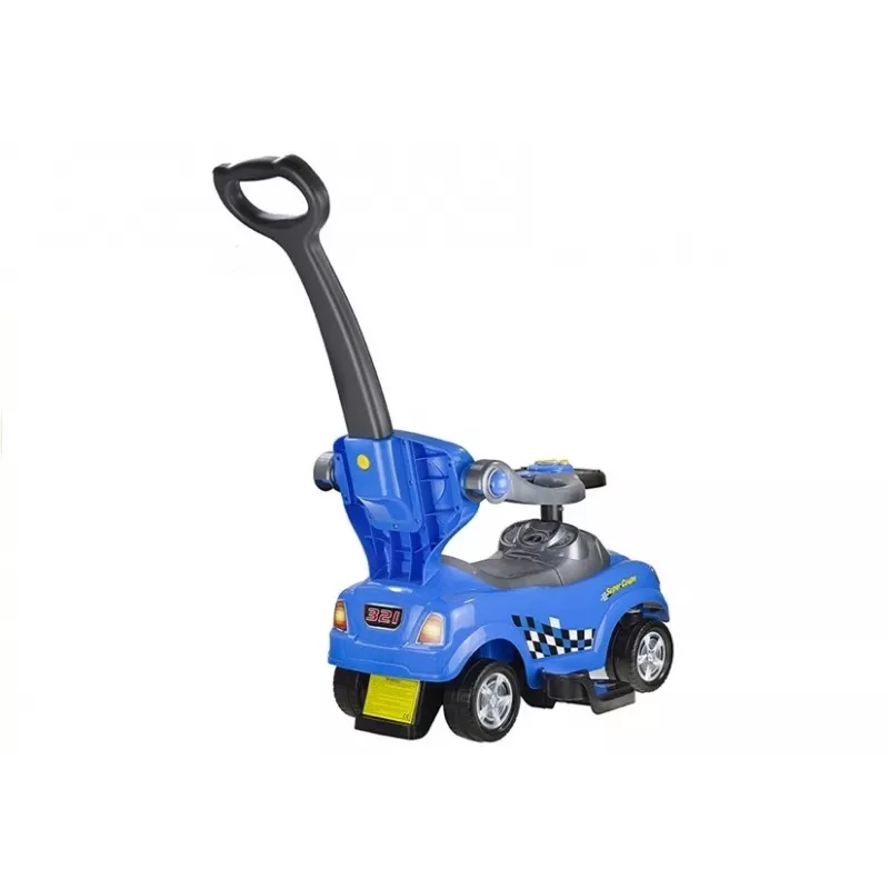 LEAN CARS Coupe Car Manual Ride On with Parent Handle - Blue
