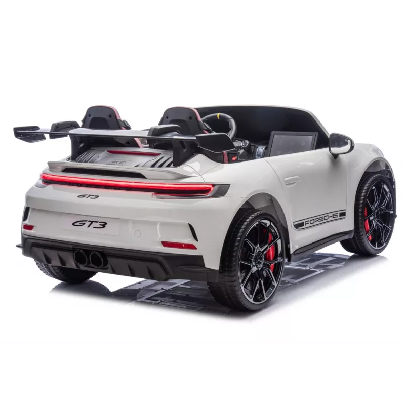 LEAN CARS DK-P911 Porsche GT3 24V Battery-Operated Ride-On Car White