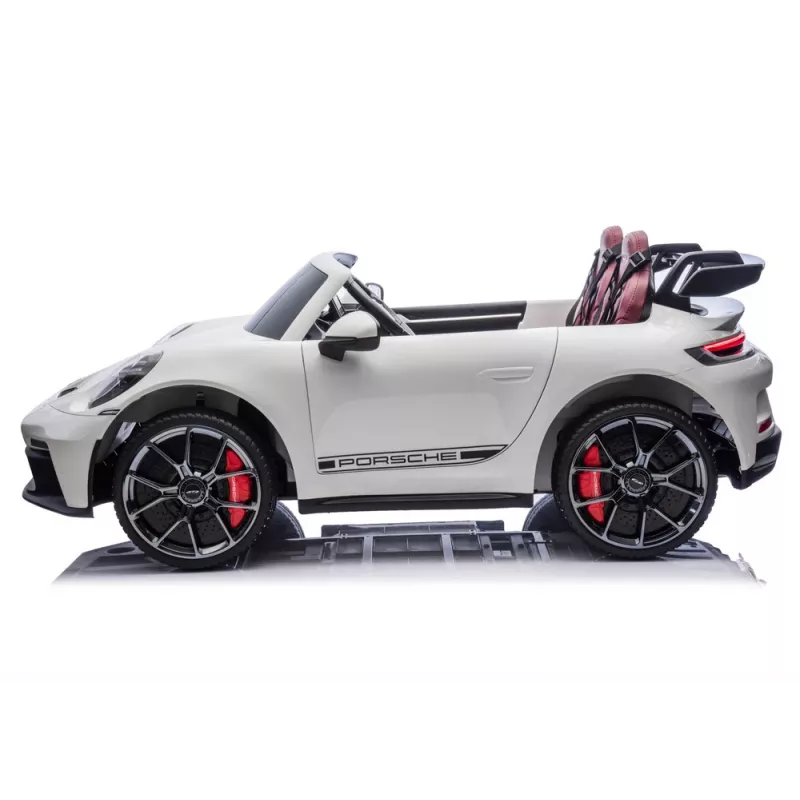 LEAN CARS DK-P911 Porsche GT3 24V Battery-Operated Ride-On Car White