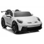 LEAN CARS DK-P911 Porsche GT3 24V Battery-Operated Ride-On Car White