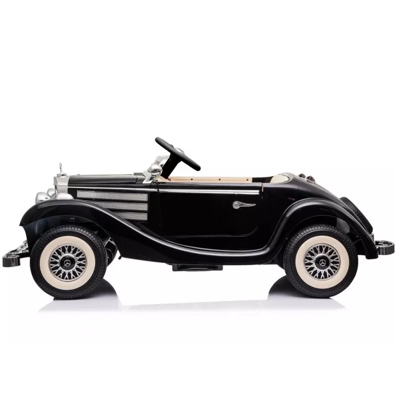 LEAN CARS Electric Ride On Car Mercedes 540K Classic Premium LED Lights MP3 Black