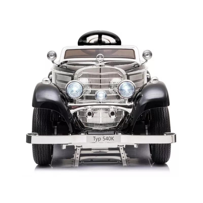 LEAN CARS Electric Ride On Car Mercedes 540K Classic Premium LED Lights MP3 Black