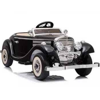 LEAN CARS Electric Ride On Car Mercedes 540K Classic Premium LED Lights MP3 Black
