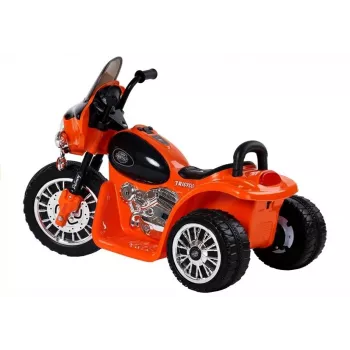 LEAN CARS Electric Ride On Motorcycle JT568 Police Orange LED