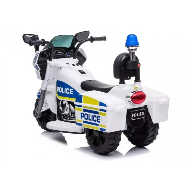 LEAN CARS Electric Ride-On Police Motorbike TR1912 White