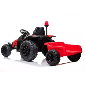 LEAN CARS Electric Ride On Tractor HZB-200 with Trailer Red