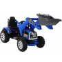 LEAN CARS Electric Ride On Tractor with Bucket Excavator Blue