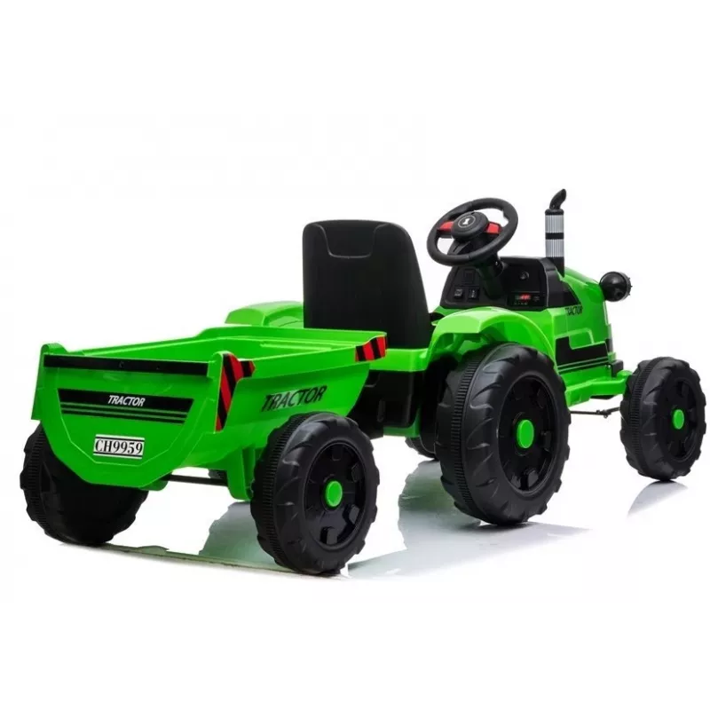 LEAN CARS Electric Ride-On Tractor with Trailer CH9959 Green