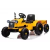 LEAN CARS Electric Ride-On Tractor with Trailer CH9959 LED Lights Radio Yellow