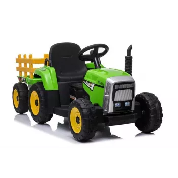 LEAN CARS Electric Ride-On Tractor with Trailer XMX611 LED Lights Green