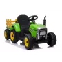 LEAN CARS Electric Ride-On Tractor with Trailer XMX611 LED Lights Green