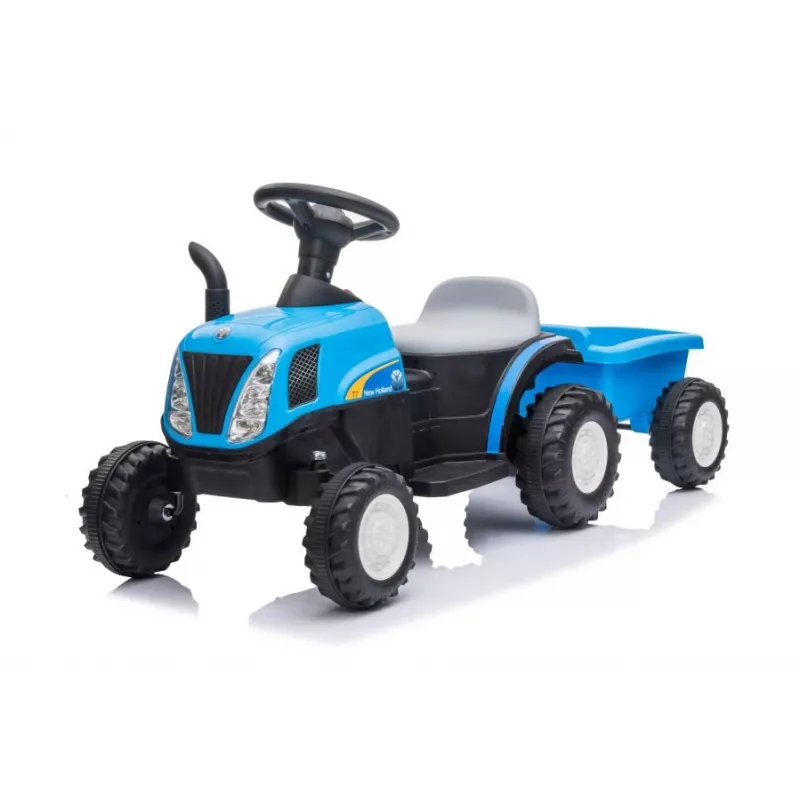 LEAN CARS Electric Tractor with Trailer A009 Blue - 12V Ride-On, 2x35W, Remote Control