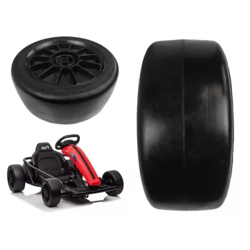 LEAN CARS Front Wheel for Gokart SX1968 - 220mm EVA Foam Tire, ABS Rim, Black