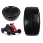 LEAN CARS Front Wheel for Gokart SX1968 - 220mm EVA Foam Tire, ABS Rim, Black