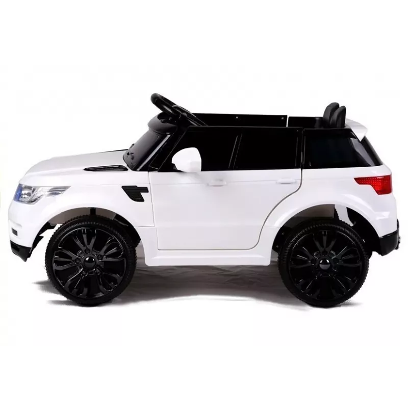 LEAN CARS HL1638 Electric Ride On Car for Kids - White, 12V Battery Powered, Parent Remote Control, MP3, LED Lights, EVA Wheels