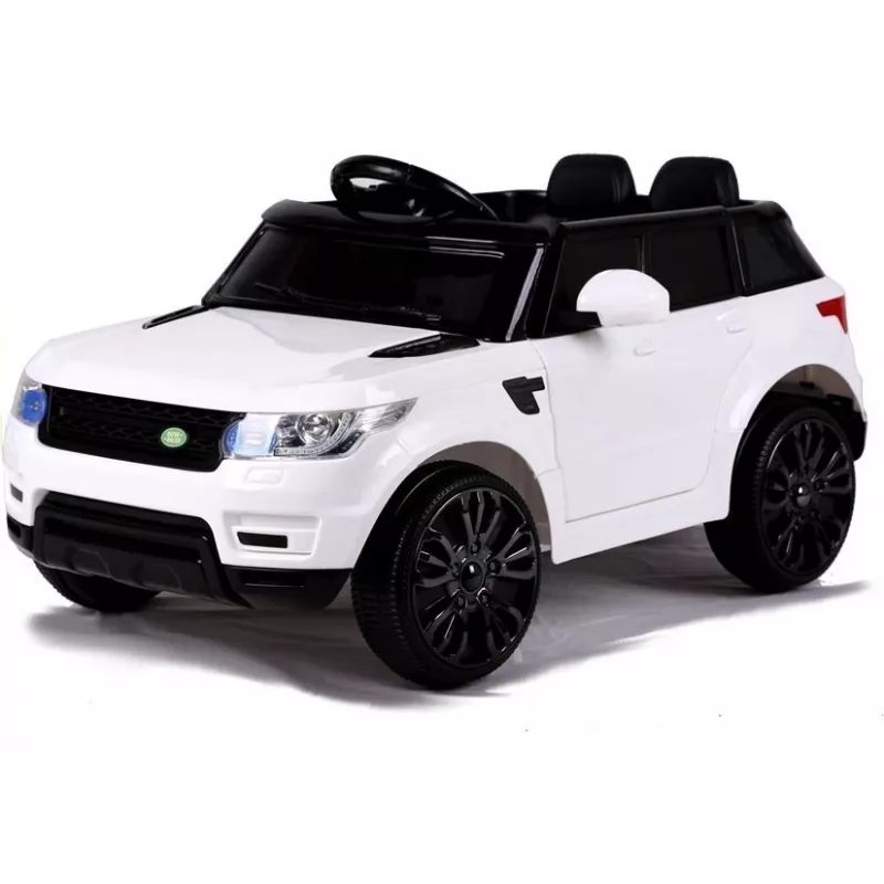 LEAN CARS HL1638 Electric Ride On Car for Kids - White, 12V Battery Powered, Parent Remote Control, MP3, LED Lights, EVA Wheels
