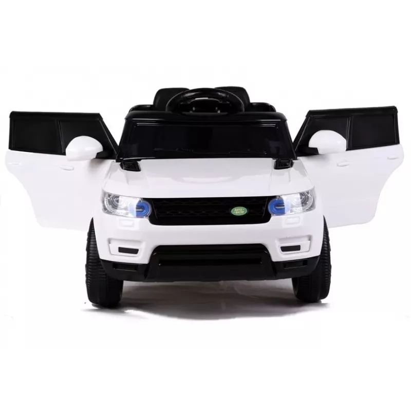 LEAN CARS HL1638 Electric Ride On Car for Kids - White, 12V Battery Powered, Parent Remote Control, MP3, LED Lights, EVA Wheels