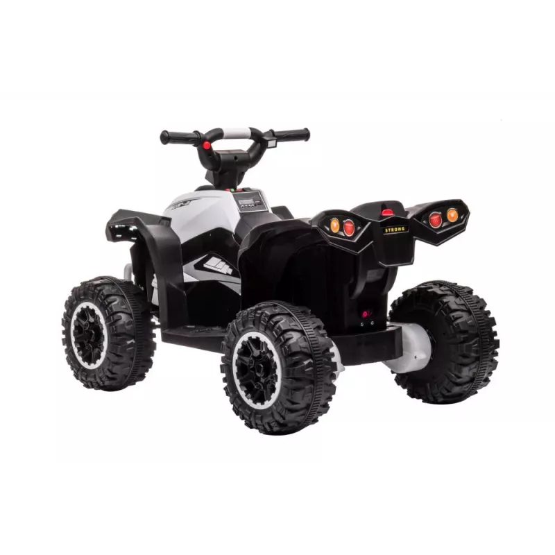 LEAN CARS HL568 White Kids Electric Ride-On Quad Bike – 12V 2x35W, EVA Wheels, LED Lights, MP3/USB/AUX (Model 13558)
